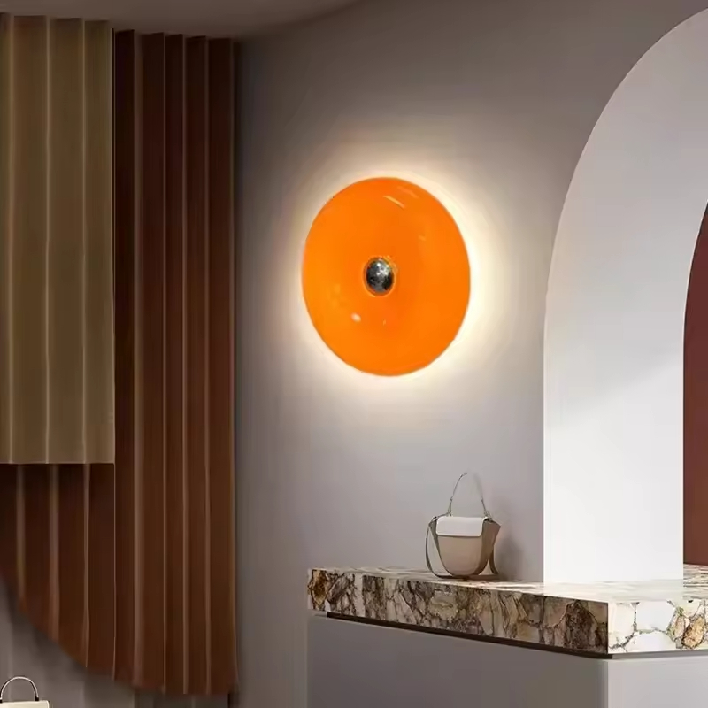 Modern Minimalist Donut-shaped Night Light Vintage Cream-themed Wall Decoration Lamp Bedroom Ambient Light Decorative Light.