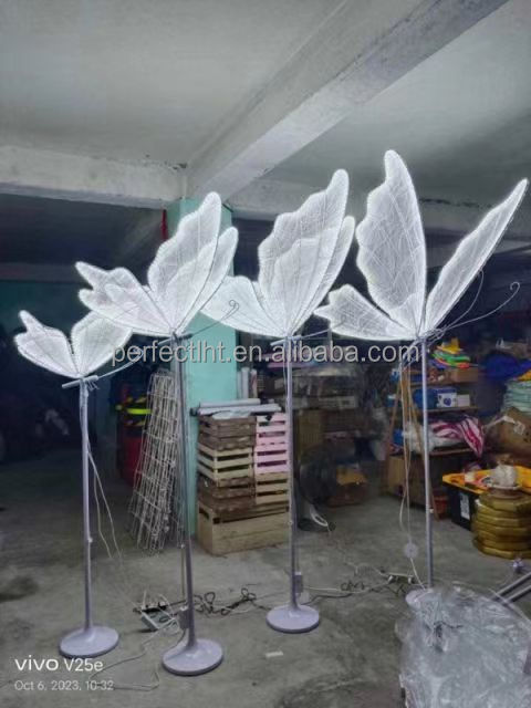 Hot Sale Wedding LED Luminous Butterfly Chandelier Acrylic Hotel Ceiling Wedding Hall Stage Decoration Light Chandelier