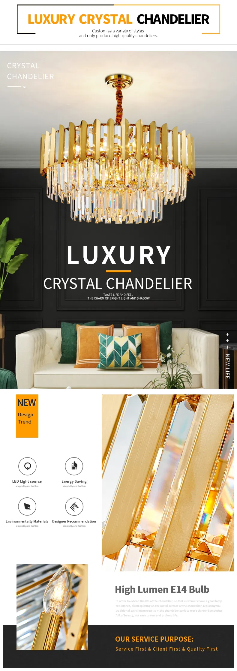 Leather Luminous Crystal Lamp Decorative Ring Lighting for Live Room Modern Chandelier