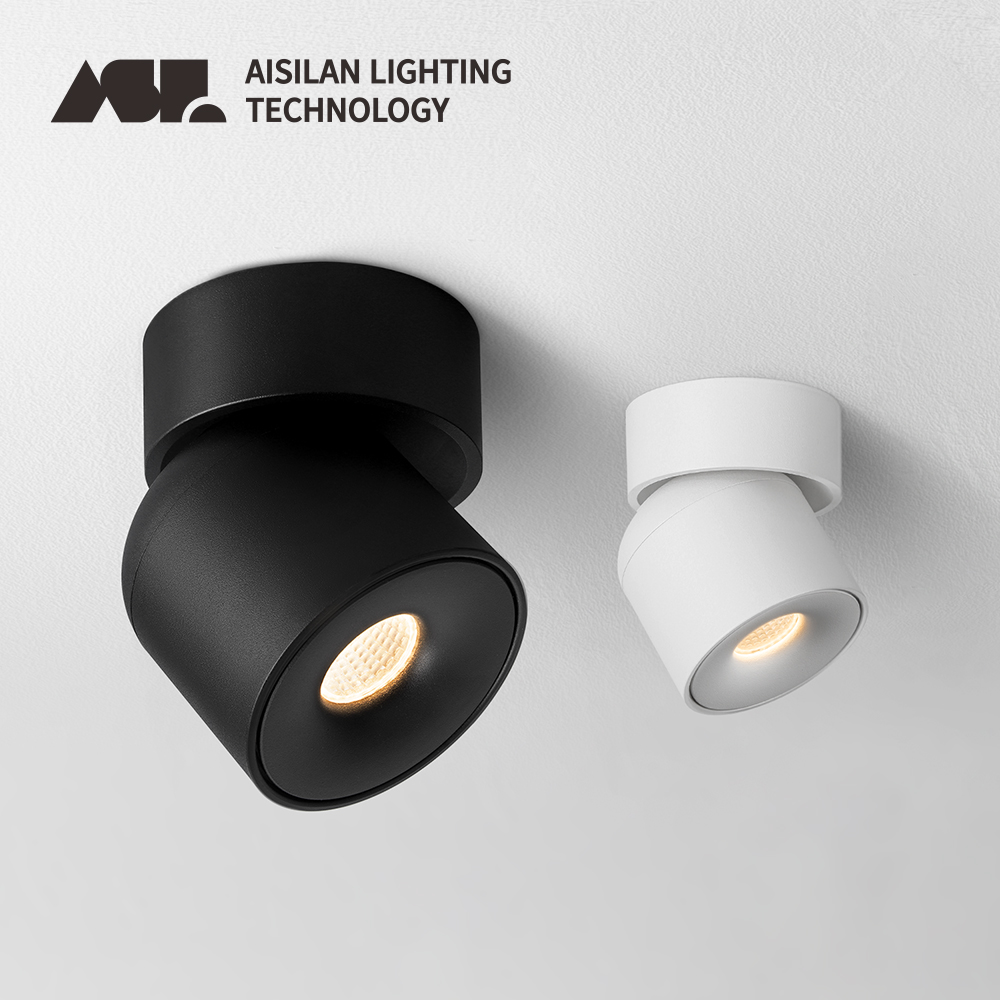 Aisilan Hotel Shop Project 7w 15w Dimmable Adjustable Anti Glare Spot Down Lights Ceiling COB Surface Mounted Led Downlight