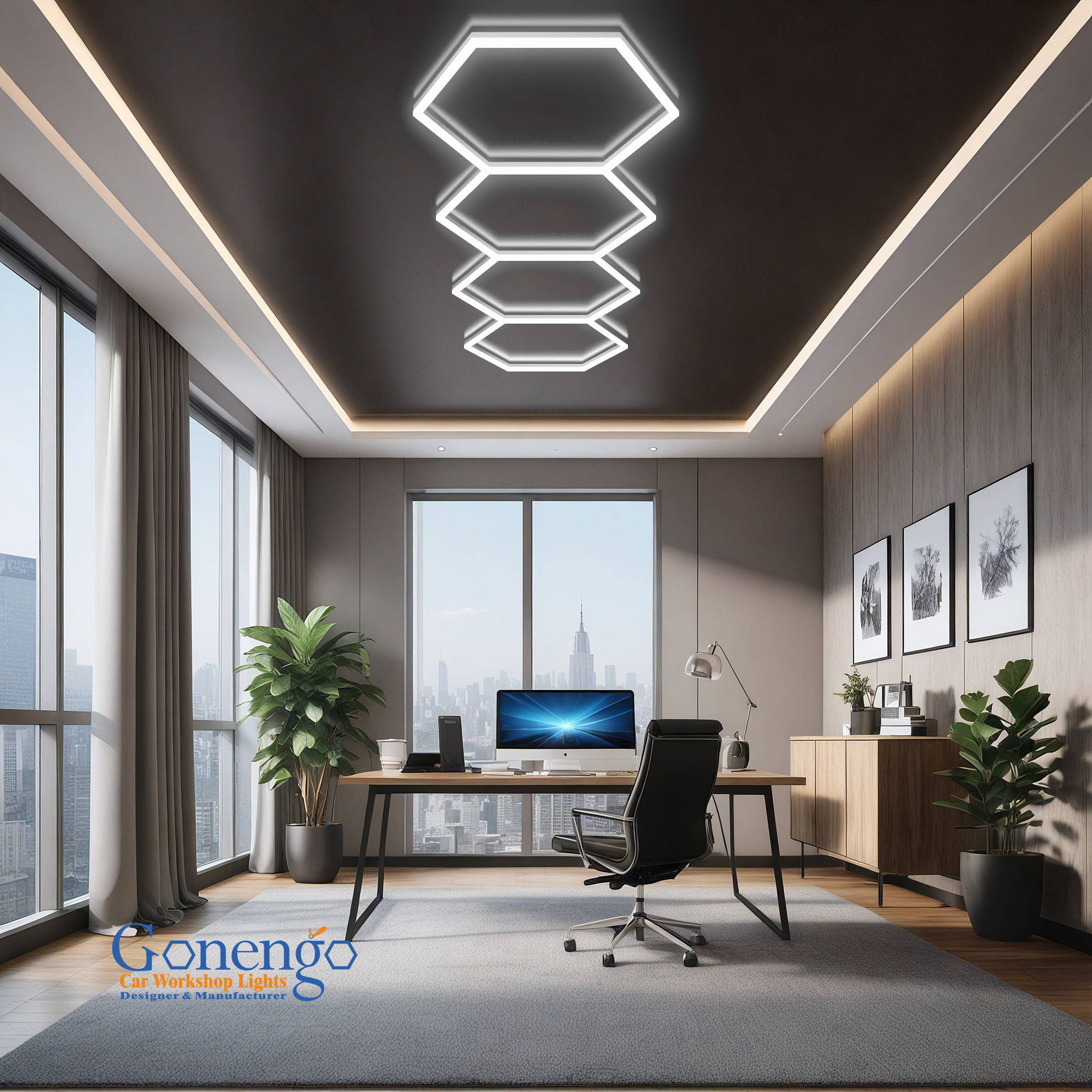High Efficiency Decorative Linkable Professional Corporate Office Linear Honeycomb Hanging Pendant Lighting