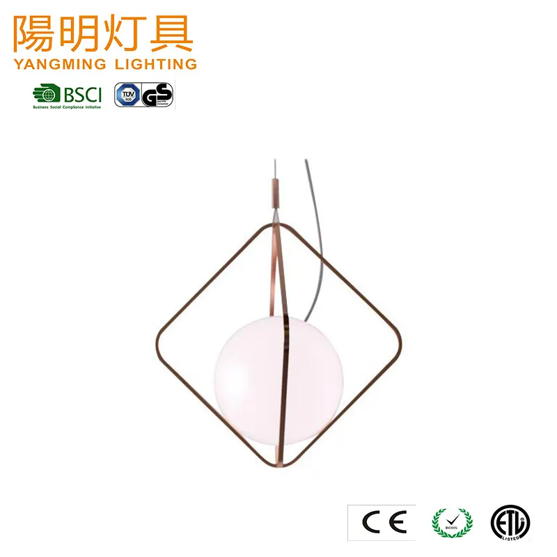 Modern Hanging Lamp Interior Decorative Opal Glass Shade LED Lighting