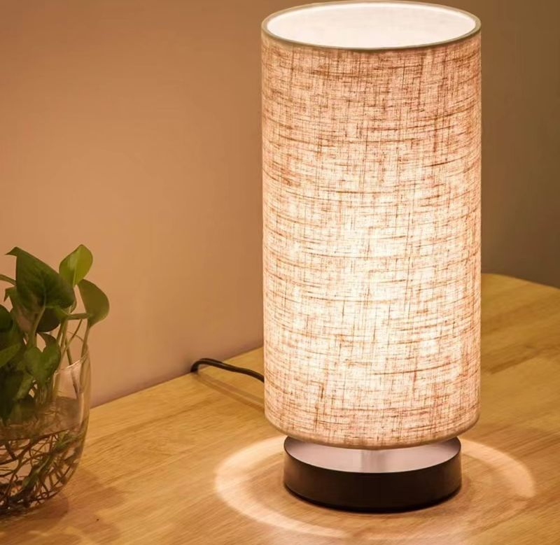 Bedside Table Lighting Bedroom Linen Cover Night Light Atmosphere Lamp Nordic Modern Decorative