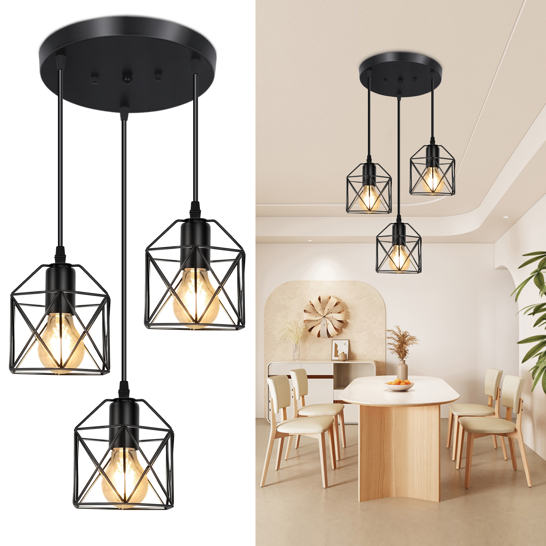 Hot Sale Industrial Iron Cage Decorative Lights Vintage E26 Dining Ceiling Lights/Led Dining Pendant Lamp/Pendant Lights