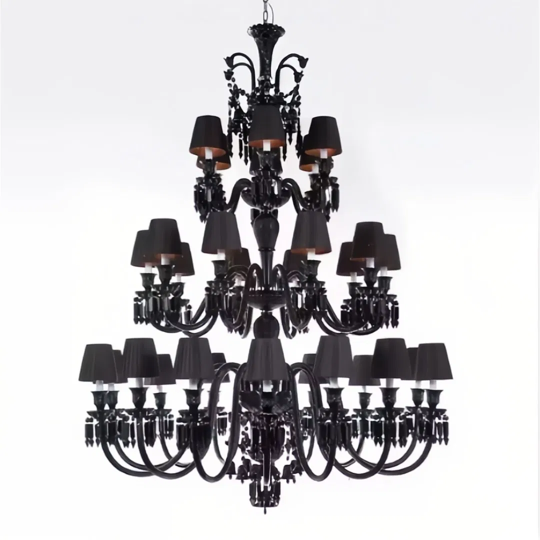 Modern Black Crystal Chandelier Luxury Decorative Ceiling Light Home Wedding Lighting