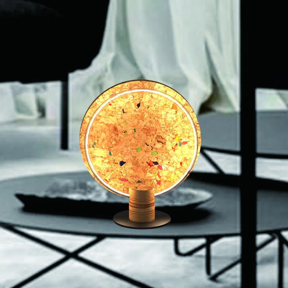 Hisoon New Design Home Decorative Lighting Cork Wood Material for Bedroom Livingroom