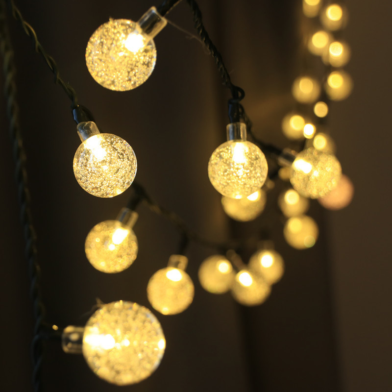 Garden Solar Lights, 8 Modes Waterproof String Lights Warm White Outdoor Fairy Lights Globe Crystal Balls Decorative Lighting for Garden Yard Home Party Wedding