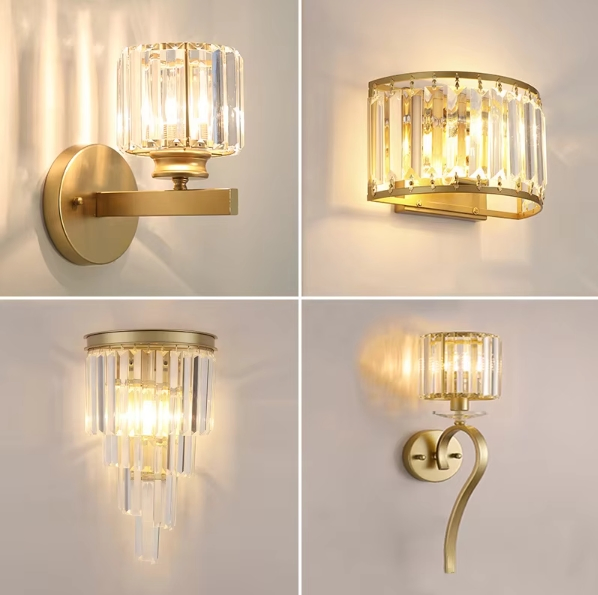 Modern Simple Design Customize Home Decor Indoor Decorative Style LED Crystal Wall Lamp Lighting