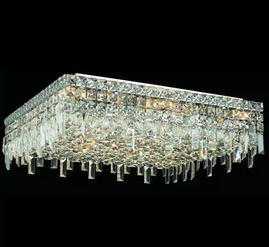 Flush Mount Chandelier Crystal Modern Rectangular Round Crystal Ceiling Lights Decorative Lighting Home Hotel Restaurant Decor Ceiling Lighting