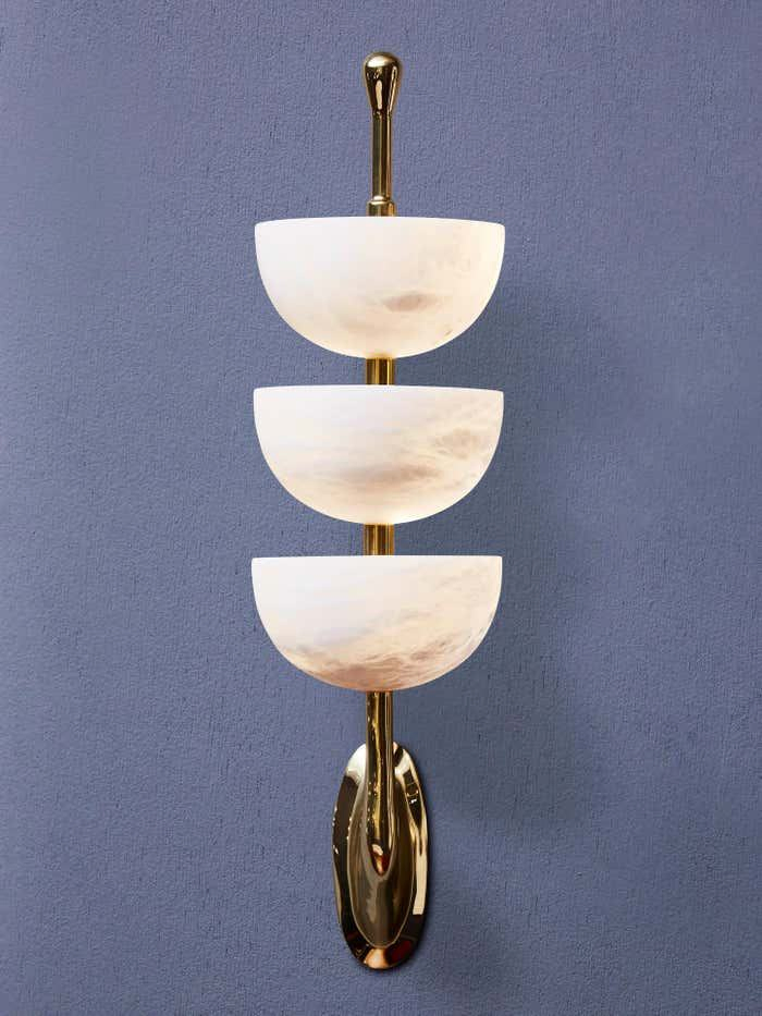 Modern Natural Alabaster Bowl-Shaped Wall Lamp Light Luxury Design Bedroom Living Room Dressing Table Decorative Lighting