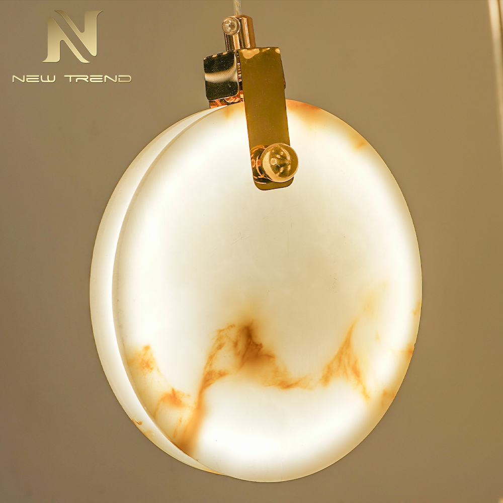 Bespoke Indoor Glass Alabaster Crystal Decoration Pendant Light Villa Hotel Lobby Staircase LED Chandelier