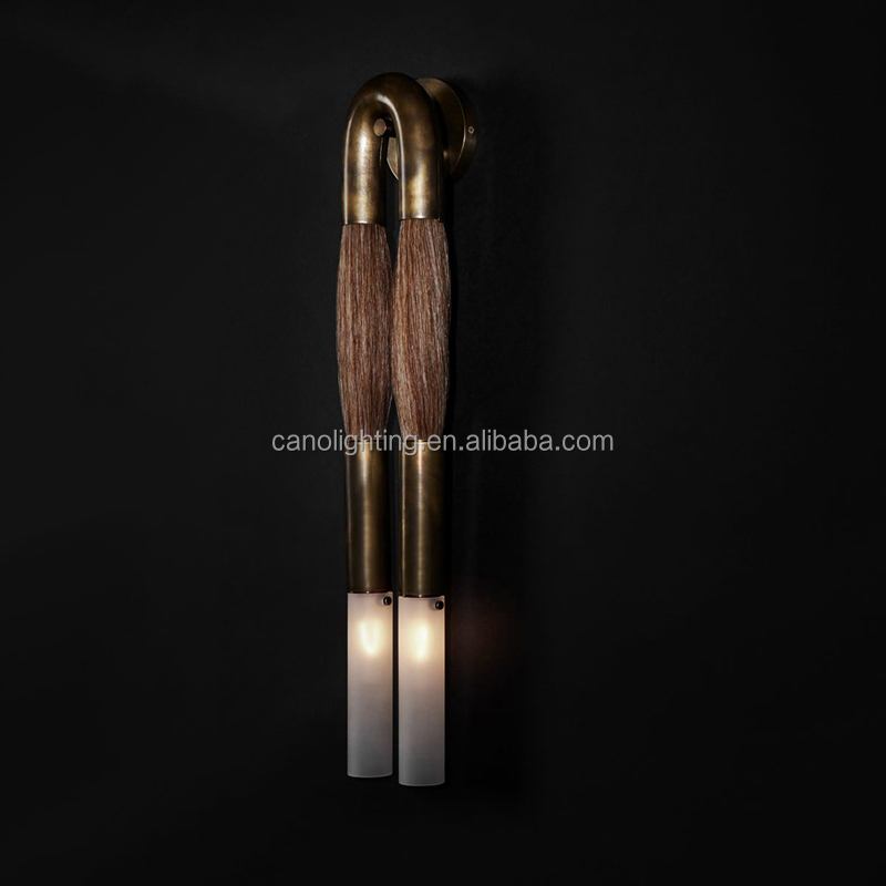 Farmhouse Horsehair Unique Vintage Pendant Light for Living Room Kitchen Island Lighting Fixture