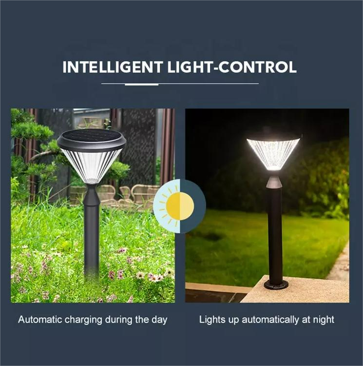 CE Aluminum IP65 Solar Powered LED Patio Floor Light for Garden Outdoor Post Lamp Decorative for Lawn Exterior House Street