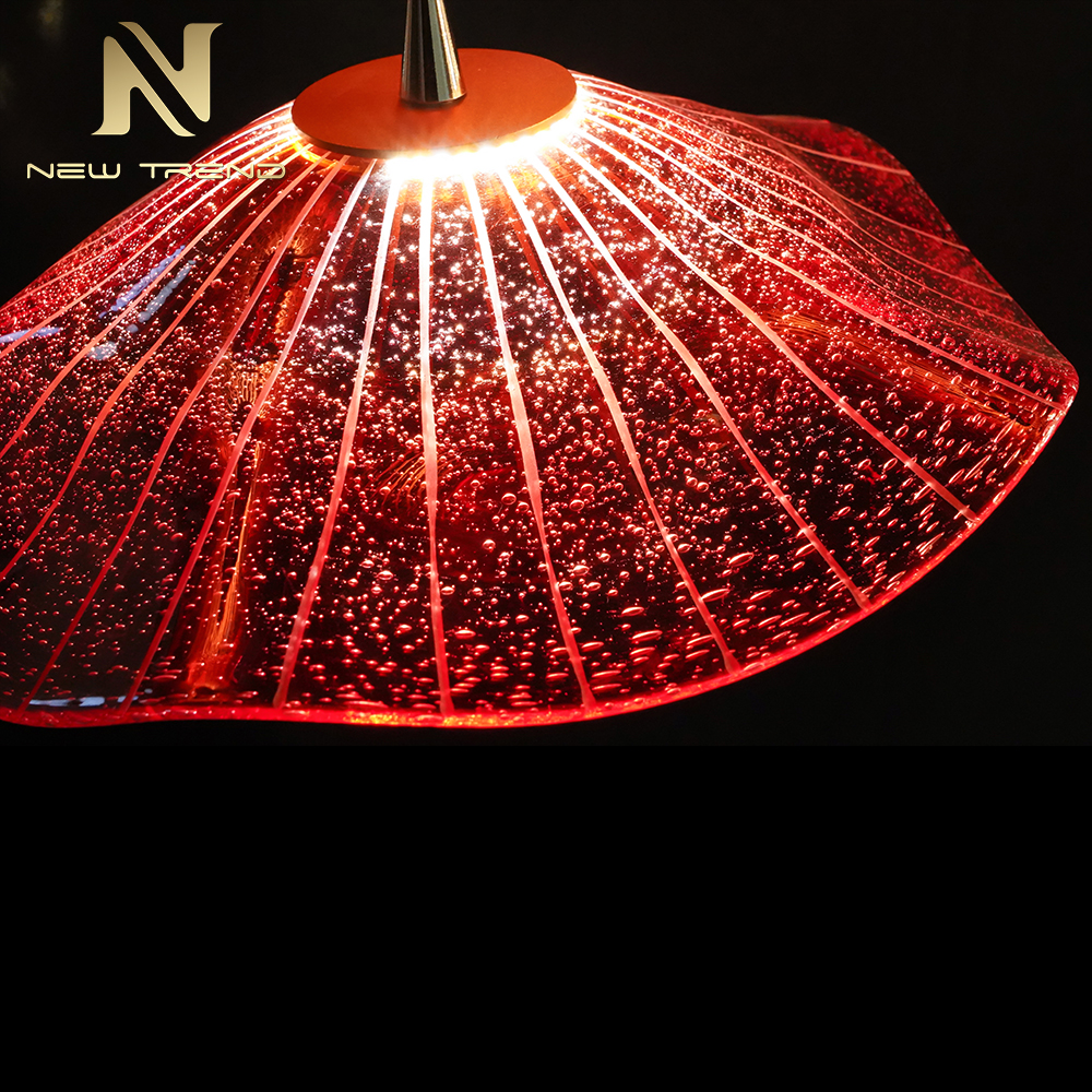 Bespoke Interior Decoration Villa Hotel Lobby Bedside Staircase Hanging Glass LED Chandelier Pendant Light