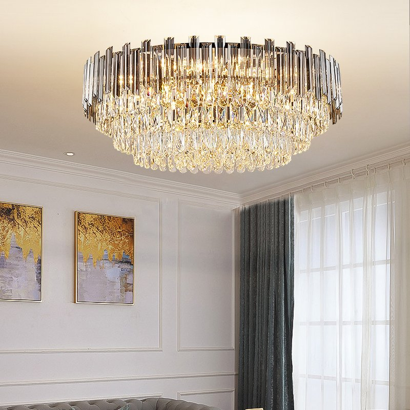 Modern Interior Lighting K9 Crystal Chandelier Luxury LED Pendant Light Decorative Lighting for Living Room Hanging Dining Room (ZY-QS-0059)