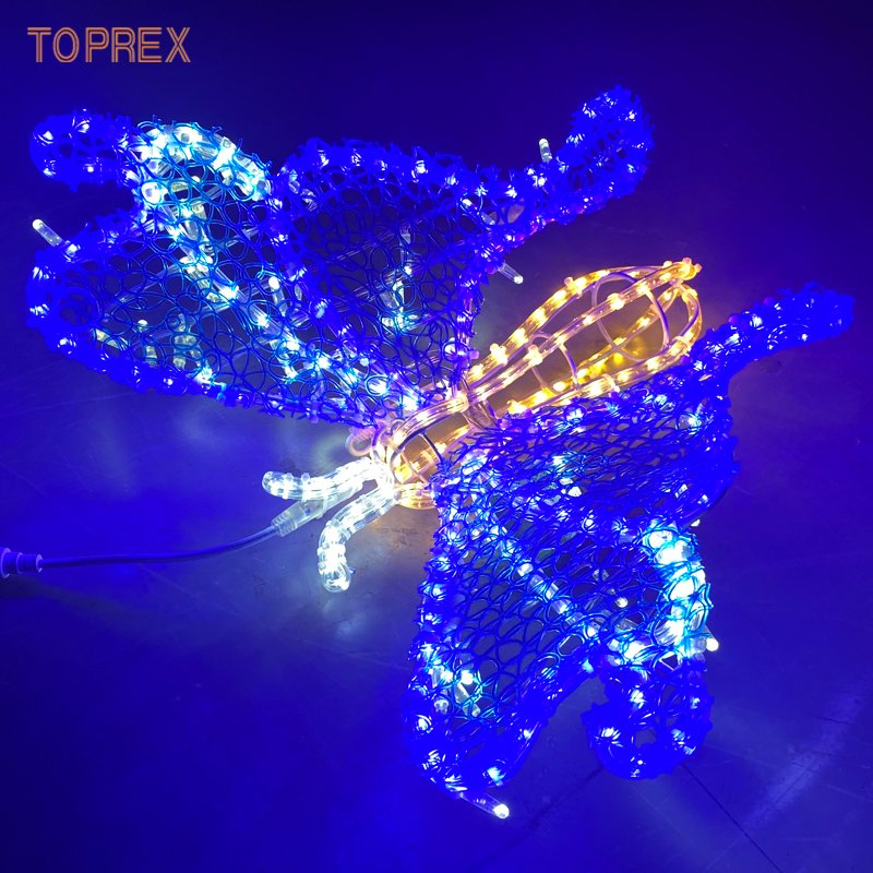 Toprex Stunning 3D 50cm Blue Acrylic Butterfly Sculptures for Decorative Displays Lighting