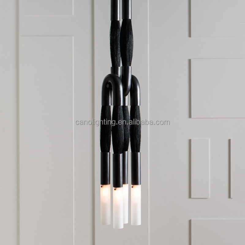 Farmhouse Horsehair Unique Vintage Pendant Light for Living Room Kitchen Island Lighting Fixture
