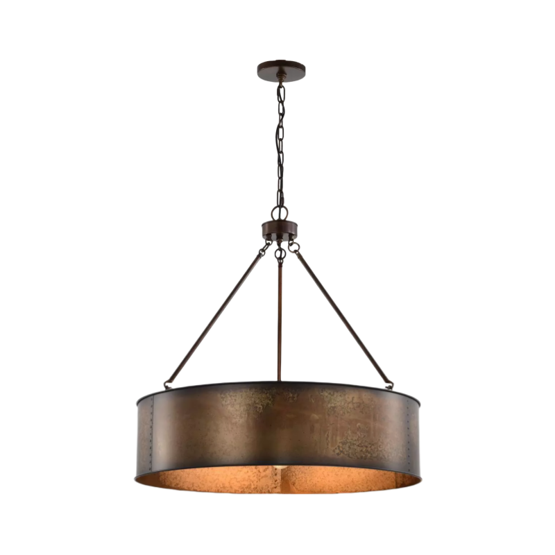 Farmhouse Vintage Pendant Lamp Rusty Metal Shade Industrial Crystal Hotel Corridor Dining Room Hanging Light Rustic Vintage