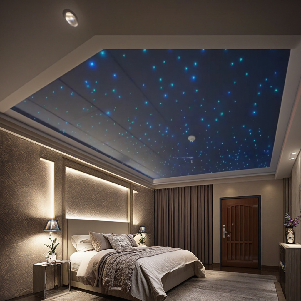 LED Color Change 16W 0.75mm Fiber Optic Starry Sky Ceiling Light for Space/Universe Museum/KTV/bar/hotel