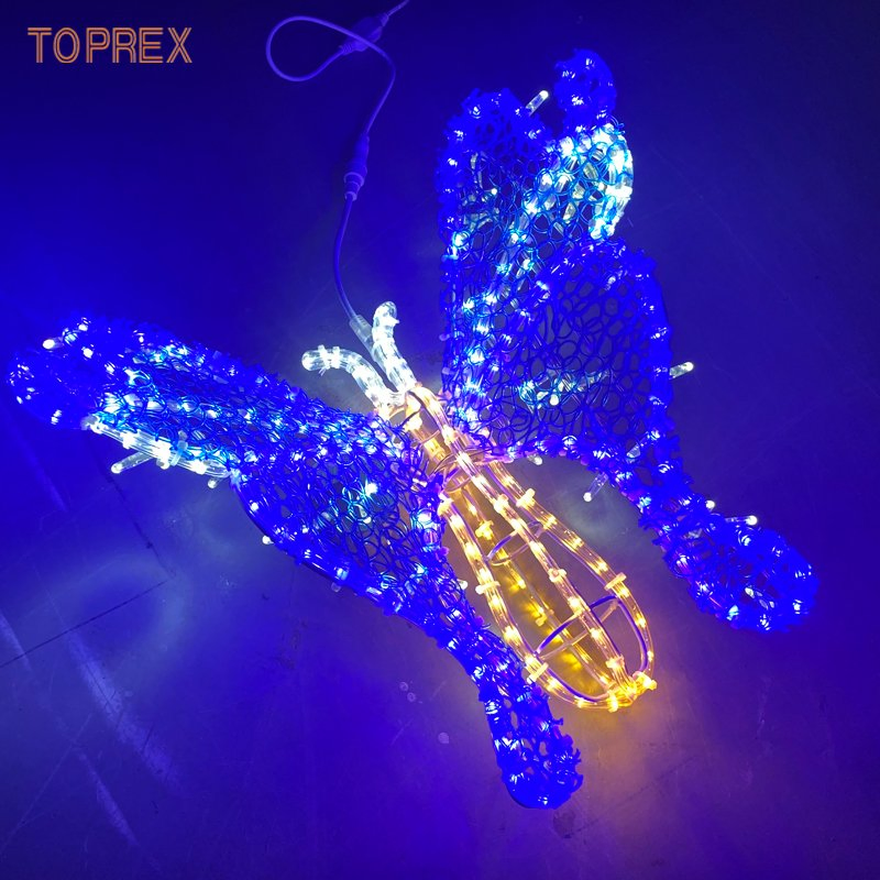 Toprex Stunning 3D 50cm Blue Acrylic Butterfly Sculptures for Decorative Displays Lighting