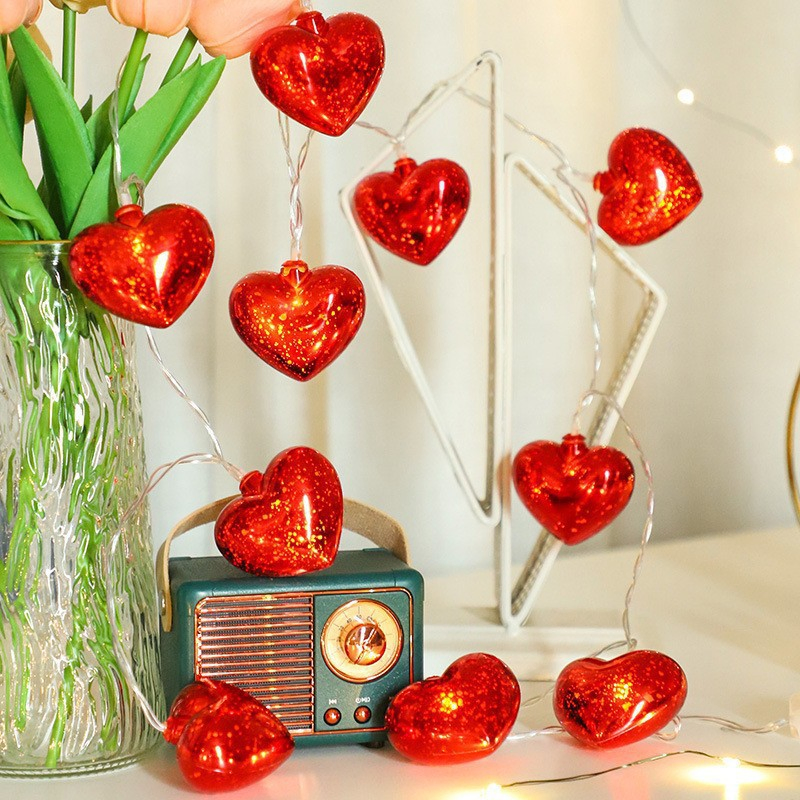 Unique Features LED Lovely Heart Shape Decorative Ambient String Light for Girl