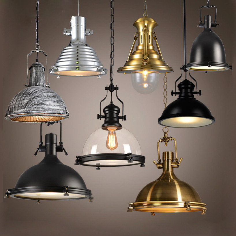 Industrial Vintage Indoor Restaurant Retro Robles Black Iron Luminaire Decorative Lighting Glass 60 90 Dining Room Light 10000