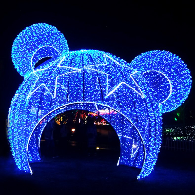 Outdoor Giant Christmas LED Lighting Arches / Reindeer Motif Lights / Santa Claus Decorative Lighting for Sale