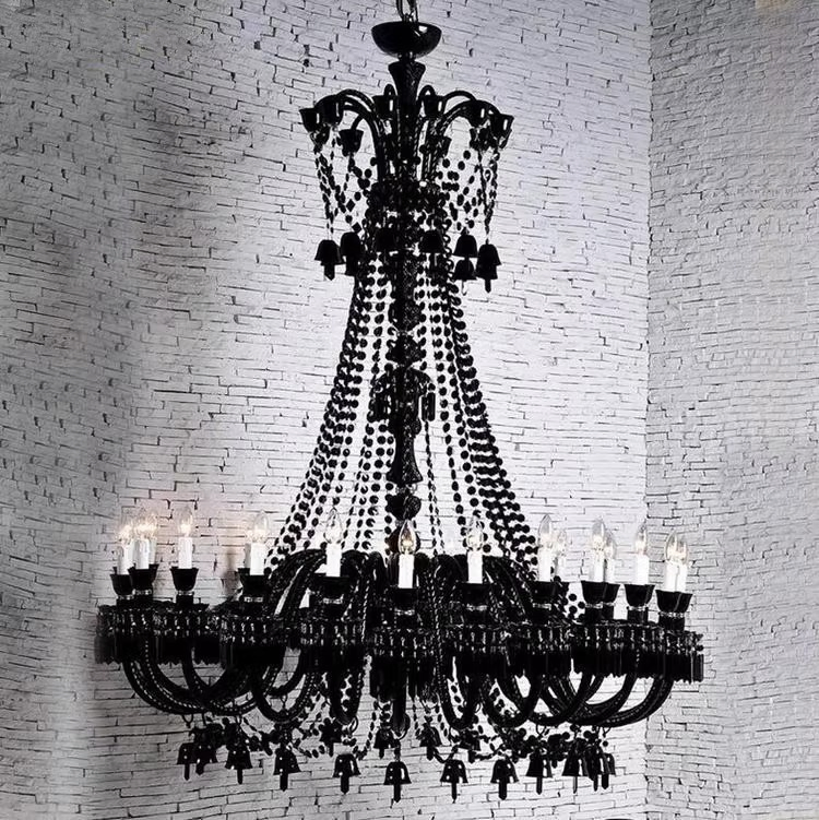 Modern Black Crystal Chandelier Luxury Decorative Ceiling Light Home Wedding Lighting