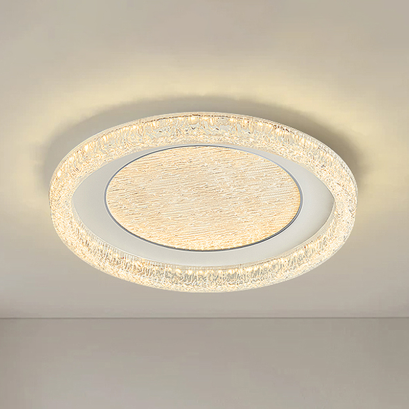 Indoor Modern LED Ring Ceiling Lamp Acrylic Metal High Brightness AC Powered for Living Room Bedroom Decorative Home Lighting