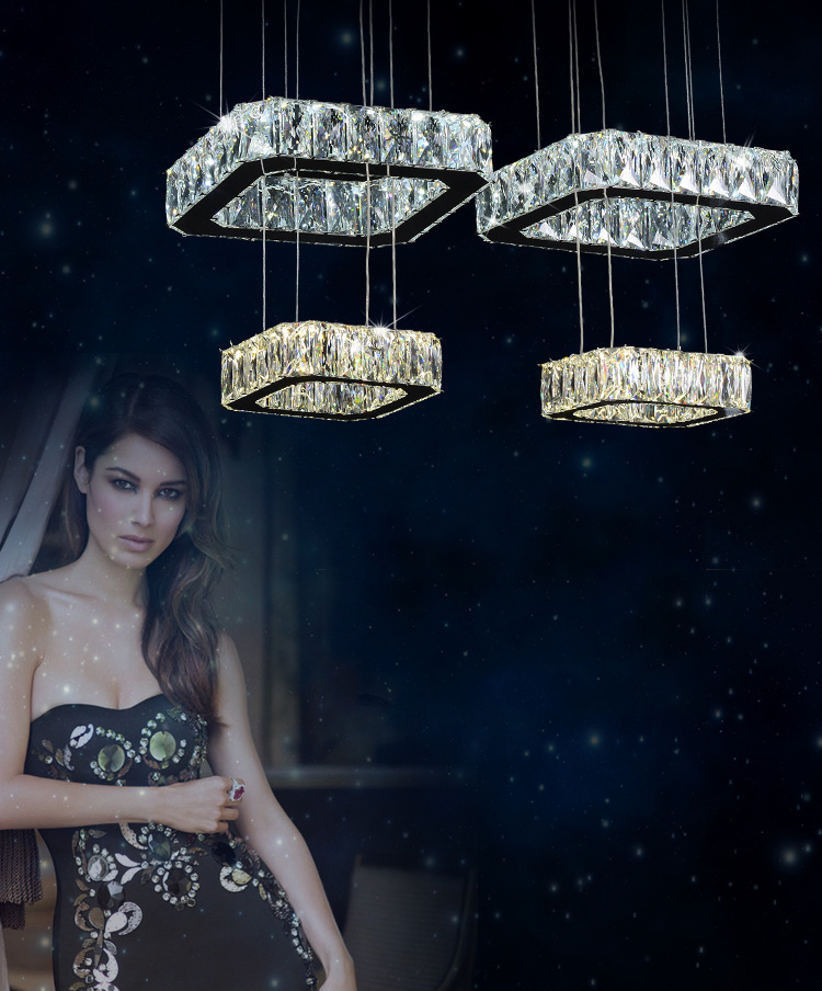 Crystal Modern LED Restaurant House Decorative Pendant Lights Aluminum Pendant Lighting