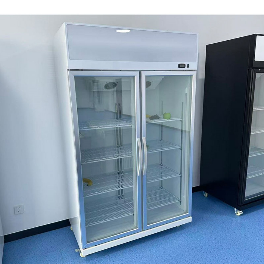 305W 900L Durable Efficient Double-Door Refrigerated Beverage Display Cabinet