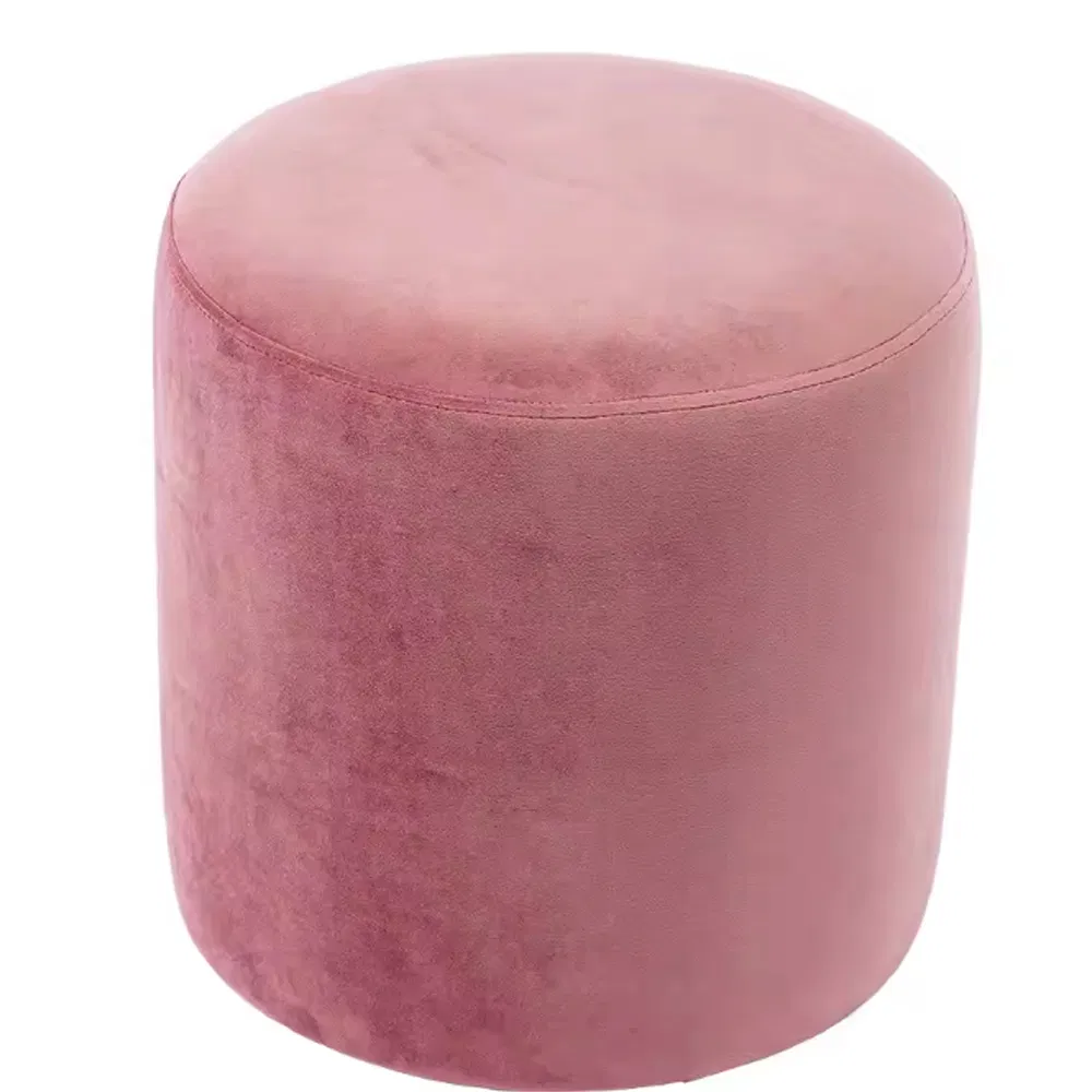 Luxury Upholstered Tufted Round Velvet Stool Footrest Footstool Ottoman