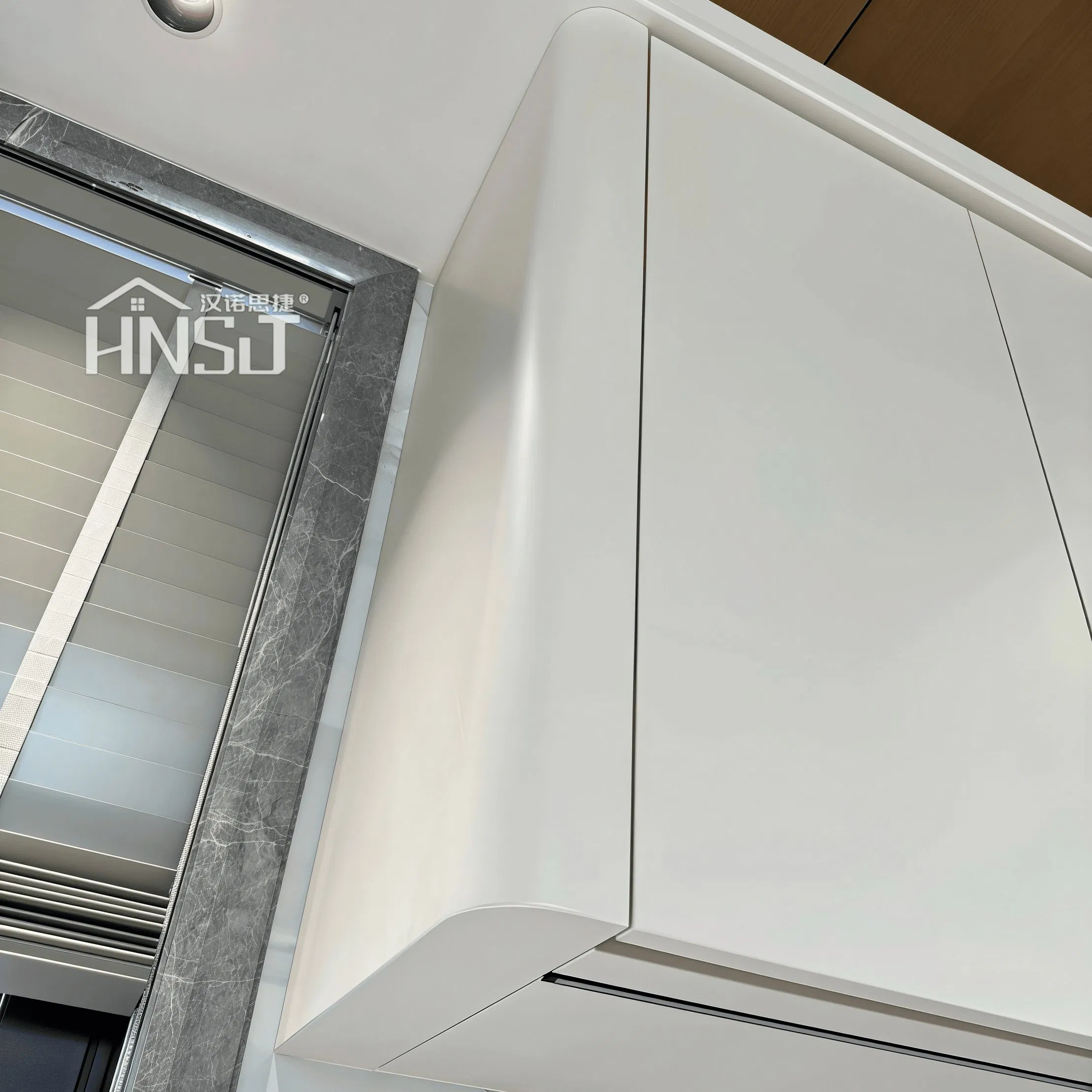 Foshan Modern Melamine Base Kitchen Display Cabinet Modern Kitchen Cabinet Solid Wood Modular Design Foshan Cupboard Set Foshan Cabinet for Sale