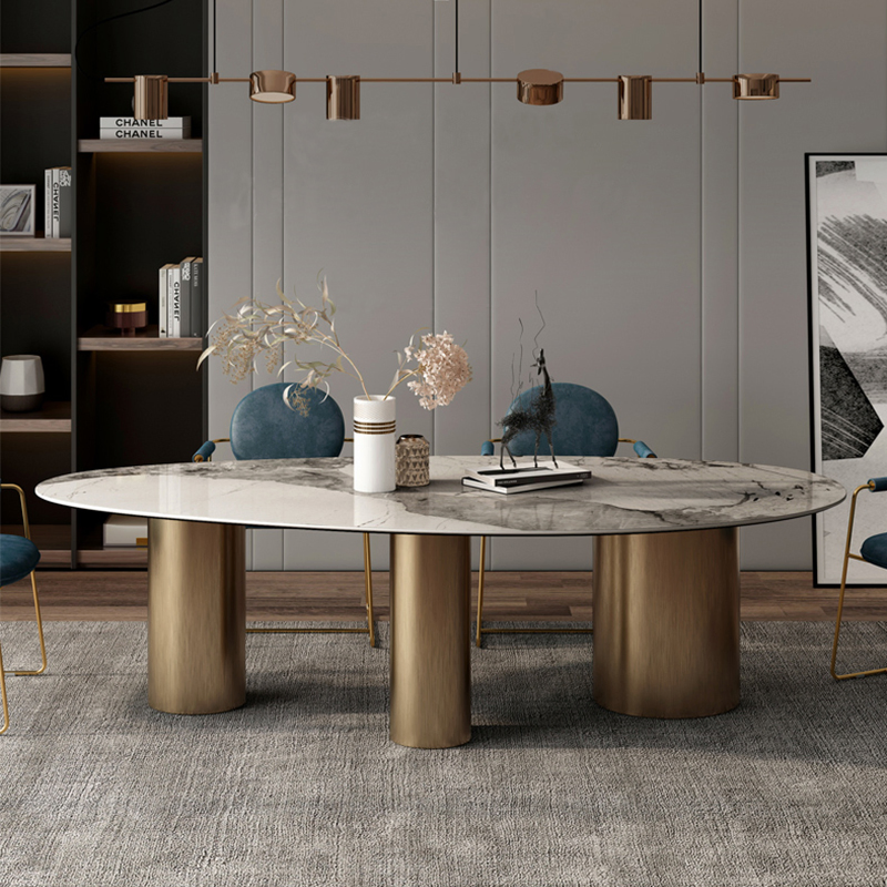 I Ceramics Modern Dining Room Furniture Buffet Table German Style Sintered Stone Dining Table