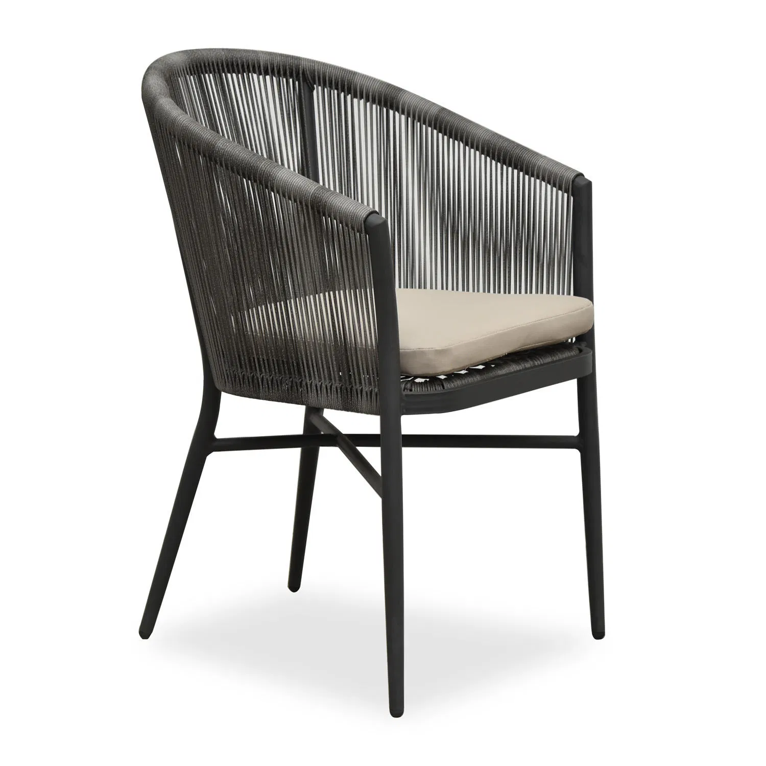 Modern Minimalist White Rope Accent Chair