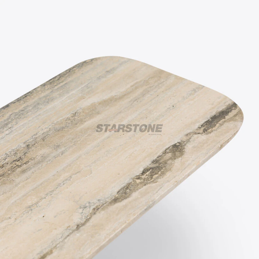 Starround Square/Oval Italy Arabescato White Marble Dining/Coffee Table/Side Table/Console Table/End Table for Hotel Home Restaurant Living Room Stone Furniture