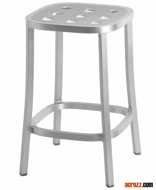 Emeco Chrome Steel Aluminum Alloy Stack 1 Inch Counter Bar Stool