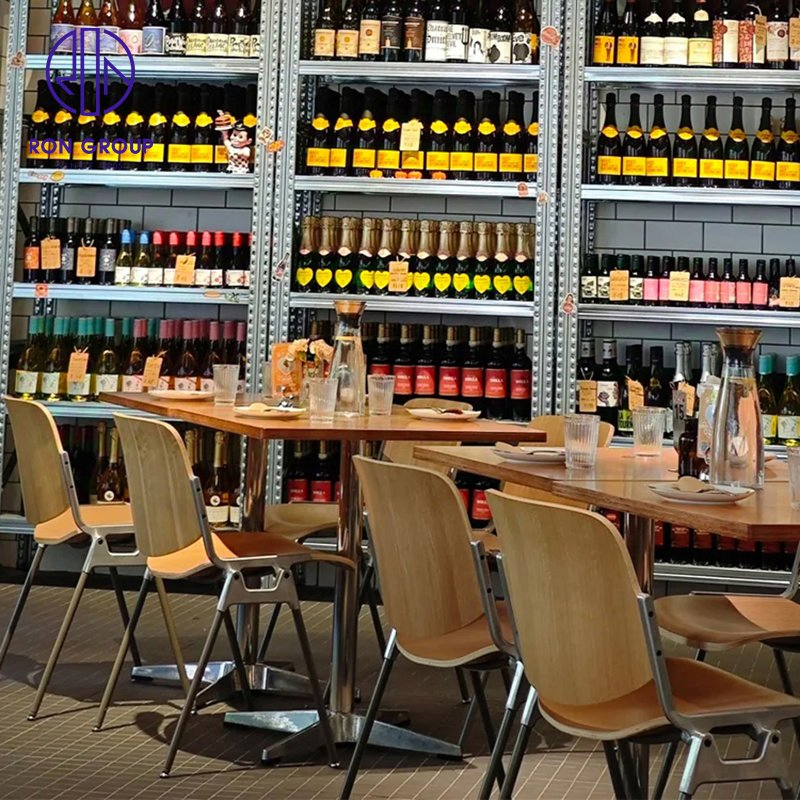 Wholesale Fast Food Beef Steak Square Durable Solid Wood Buffet Restaurant Commercial Furniture Cafe Table