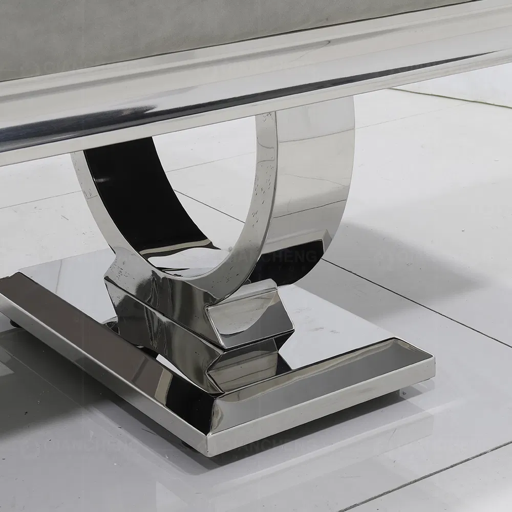 Metal Base with PU or Fabric Ottoman for Dining Room Furniture