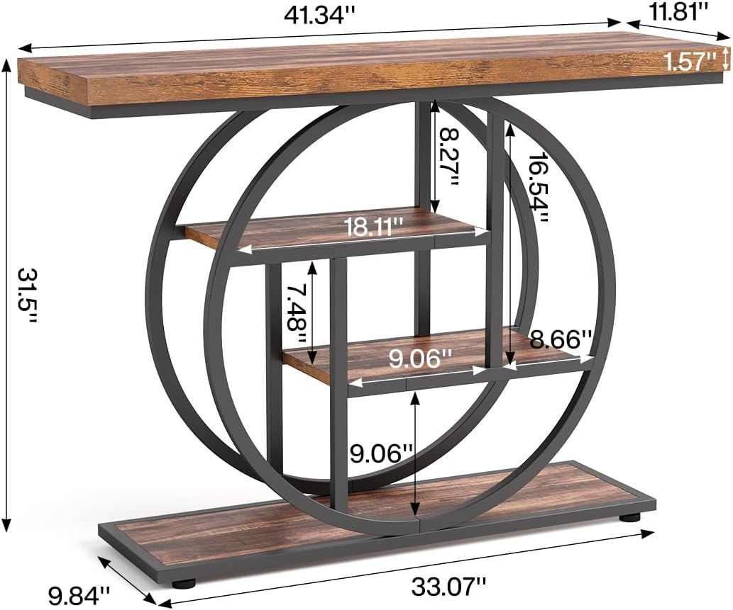 Cycle Round Design Console Table 4-Layers Home Decor Entryway Table