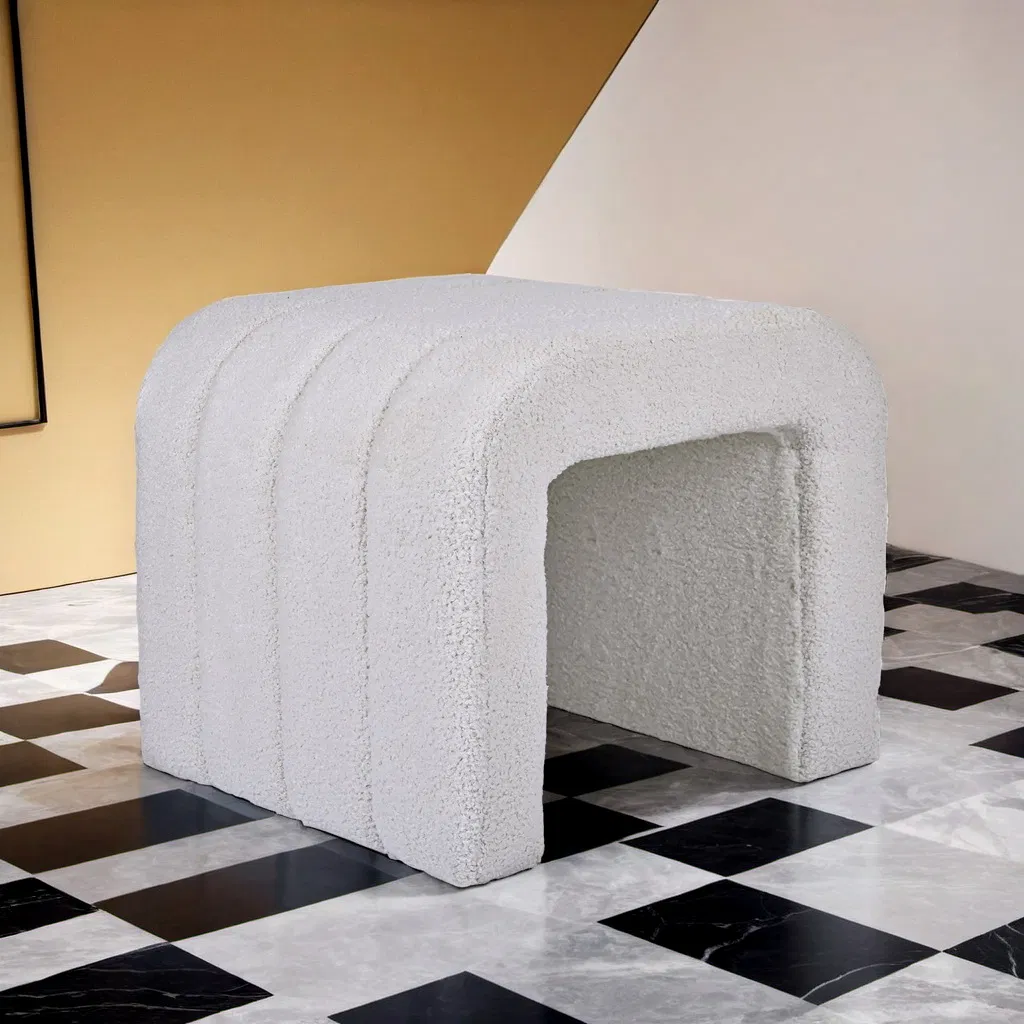 Ottoman Modern Round Footrest Fabric Ottoman for Hallway, Living Room, Bed Room Ydf25059