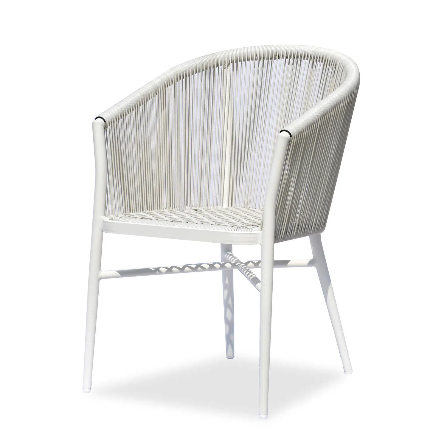 Modern Minimalist White Rope Accent Chair