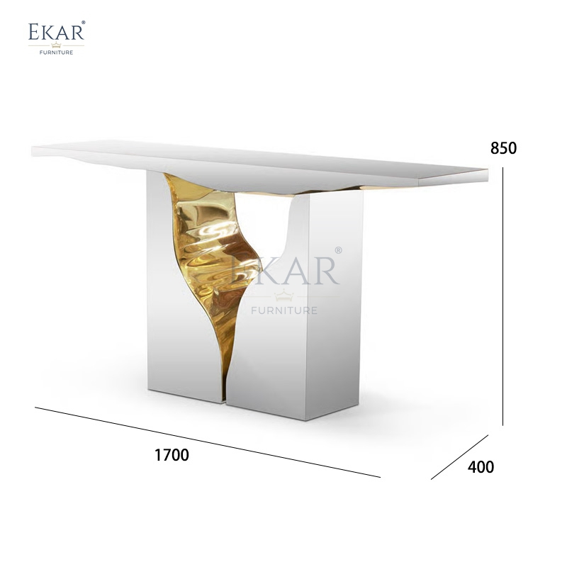 Contemporary Luxury Console Table New Design with Marble Finish for Entry Villa Living Room Bedroom Hotel Home Furniture