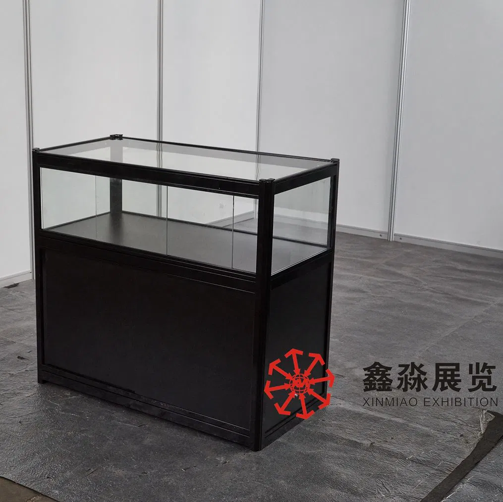 Display Glass Counter Showcases for Exhibition and Event, Foldable Auminum Framed Rental Display Cabinets