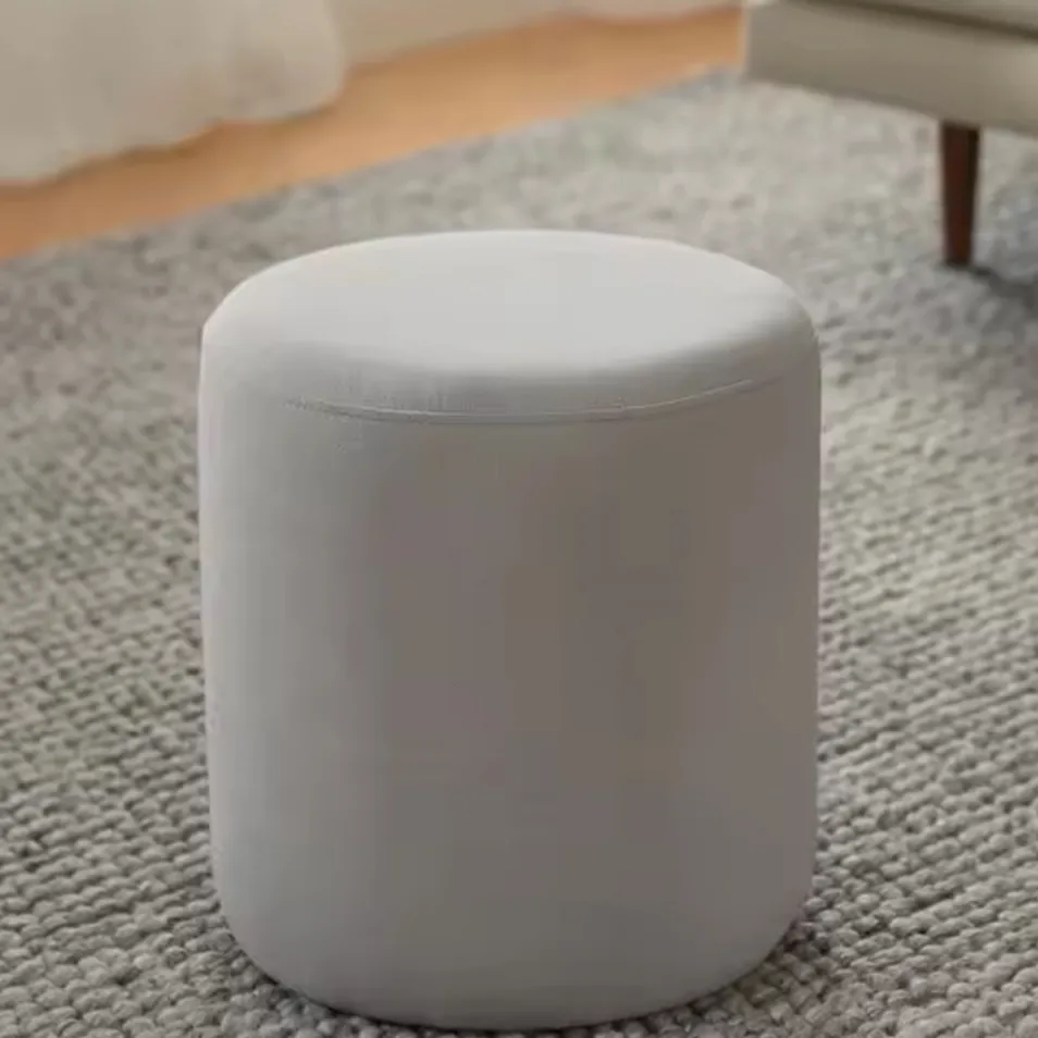 Luxury Upholstered Tufted Round Velvet Stool