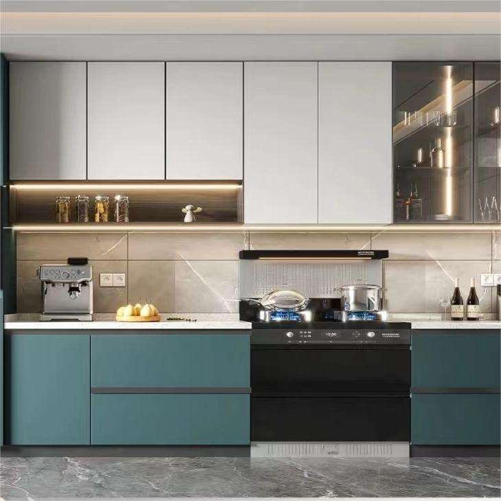 Custom Hutch Outdoor Kitchen-Furniture Solid Wood Cabinetry Luxury Kitchen Cupboards Design Made Modular Stainless Steel Aluminium Shaker Island Display Cabinet