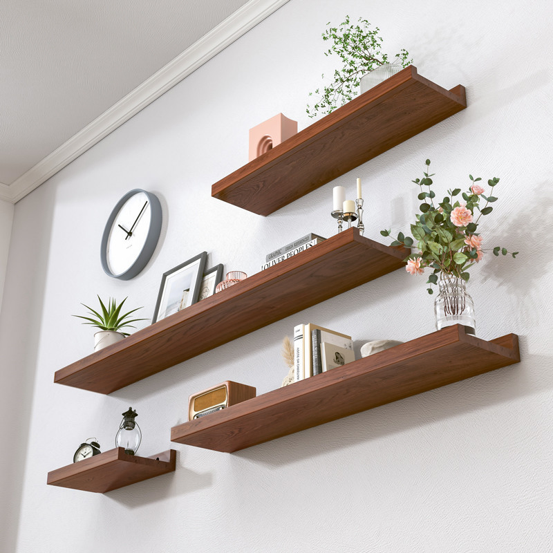 Floating Wooden Storage Rack: a Display Shelf for Books, Bathroom