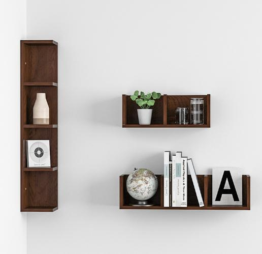Floating Wooden Storage Rack: a Display Shelf for Books, Bathroom