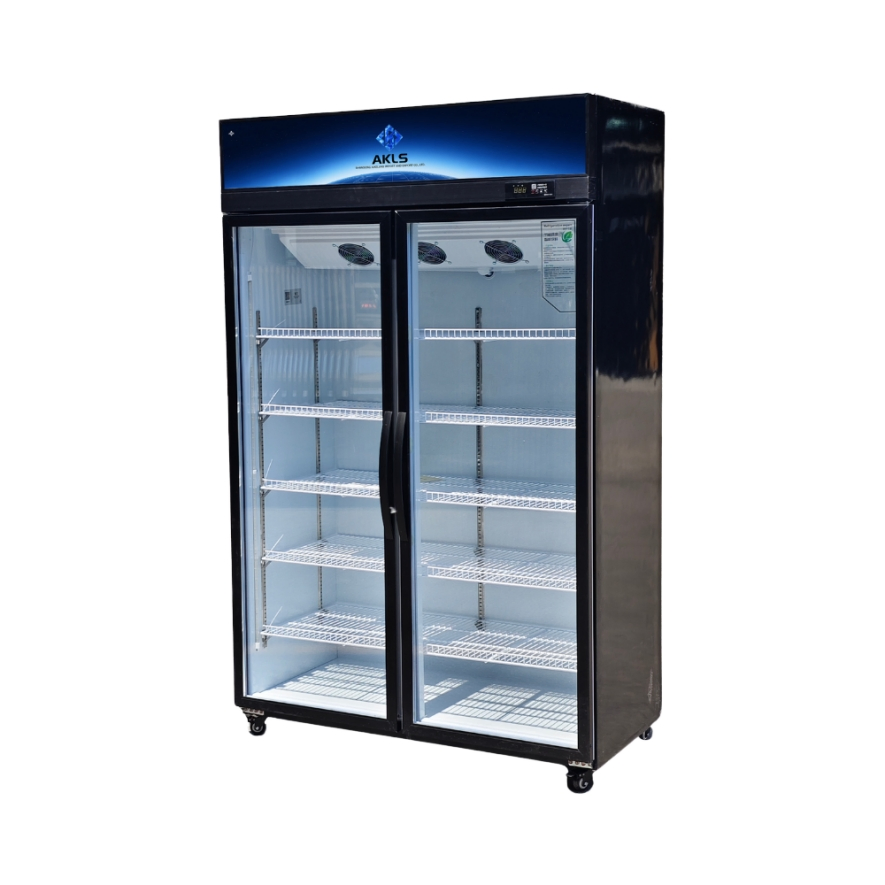 305W 900L Durable Efficient Double-Door Refrigerated Beverage Display Cabinet