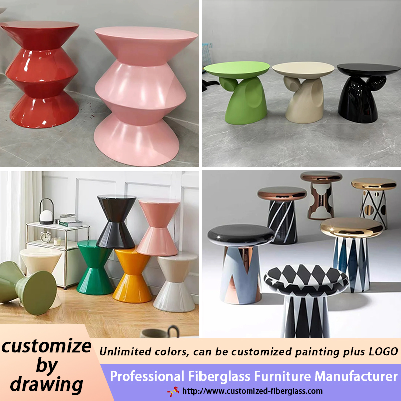 Customized High Quality Fiberglass Furniture Modern Living Room Side Table Hotel Coffee Table